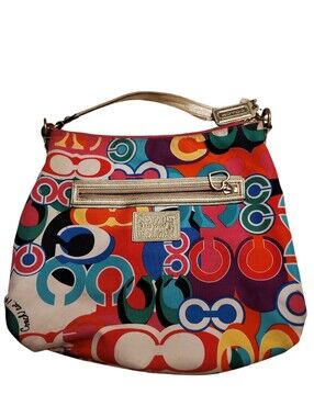 Coach Poppy Collection Signature Graffiti 1941 Cross Tote And Wallet Colorful